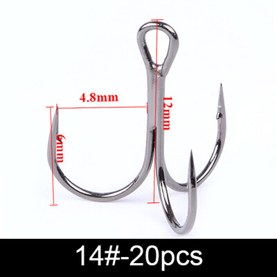 FTK udica za pecanje 10-20 komada visoke ugljične udice Super Sharp čvrsta veličina 3/0#-14# Trostruka bodljikava čelična udica za pecanje bass