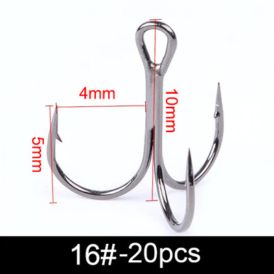 FTK udica za pecanje 10-20 komada visoke ugljične udice Super Sharp čvrsta veličina 3/0#-14# Trostruka bodljikava čelična udica za pecanje bass