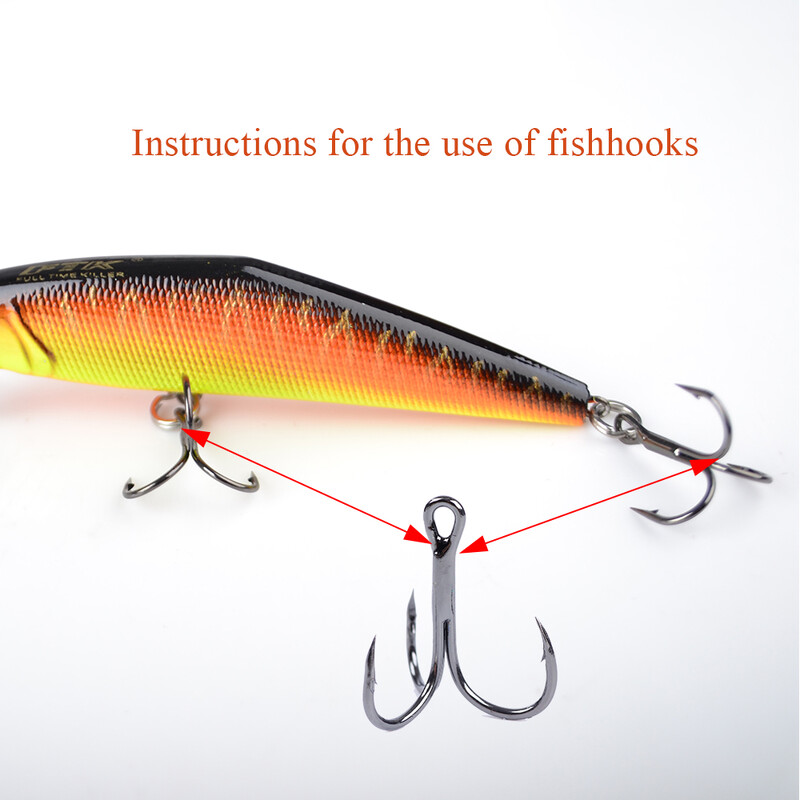 FTK udica za pecanje 10-20 komada visoke ugljične udice Super Sharp čvrsta veličina 3/0#-14# Trostruka bodljikava čelična udica za pecanje bass