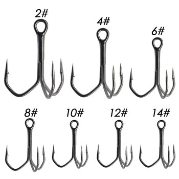 10 τμχ Νέο αντισκωριακό νικέλιο Ahite Super Sharp Fishhooks Τρίκλινα Άγκιστρα Ψαρέματος Υψηλής Ανθρακούχα Ατσάλι ματ τσίγκινα Άγκιστρα Είδη ψαρέματος