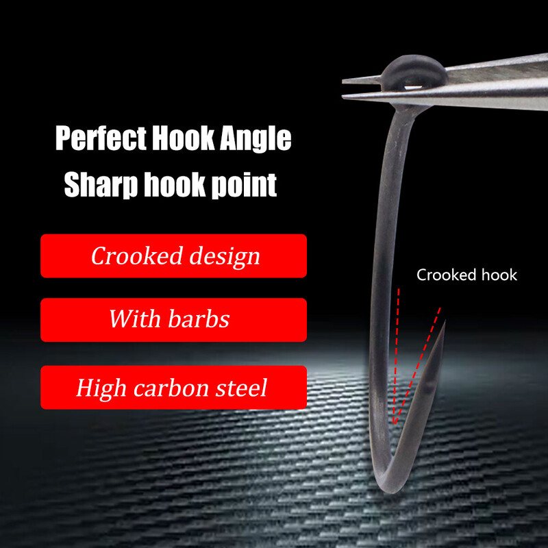 50 komada udica za ribolov šarana Metoda hranilice Ribolov bodljikava udica Zakrivljena drška Udica od visokougljičnog čelika za pribor za pribor za kosu