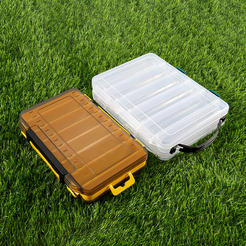 Cutii de articole de pescuit X-Large Recipient de momeală cu strat dublu Depozitare portabil pentru momeli Compartimente multiple pentru instrumente de pescuit Carcasă din plastic Pesca