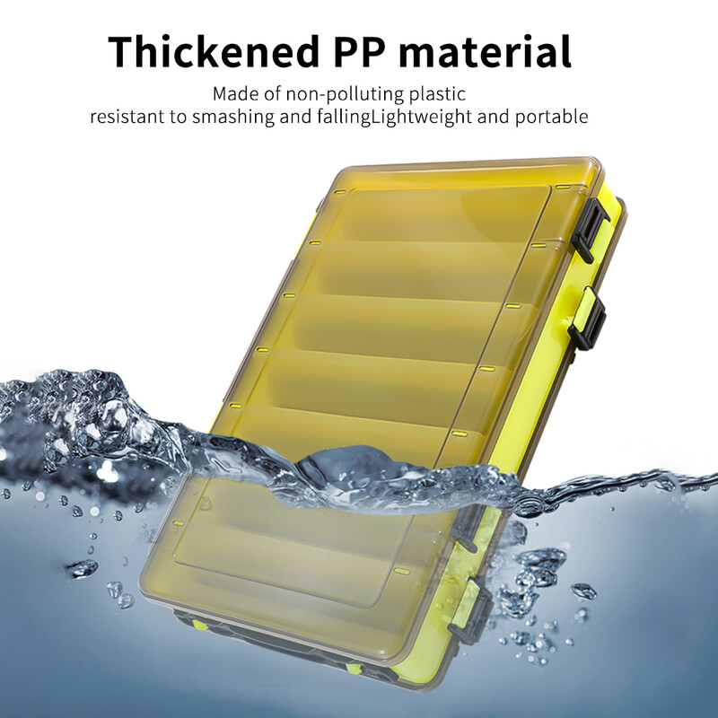 Cutii de articole de pescuit X-Large Recipient de momeală cu strat dublu Depozitare portabil pentru momeli Compartimente multiple pentru instrumente de pescuit Carcasă din plastic Pesca