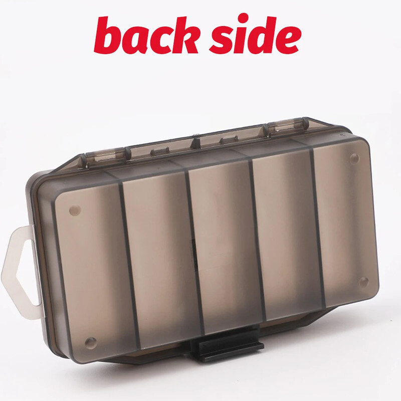 Cutie portabilă de pescuit cu 5 compartimente, container spațial, cârlig pentru momeală, unelte, instrumente de evaluare, cutii pentru crap, suport pentru pescuit, cutie de depozitare