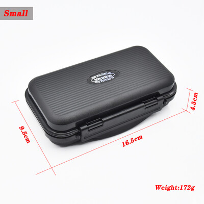 Vodotesná muškárska krabička, čierna, návnada, rybárske háčiky, krabička z ABS plastu, rybárske príslušenstvo, úložný box na rybárske potreby