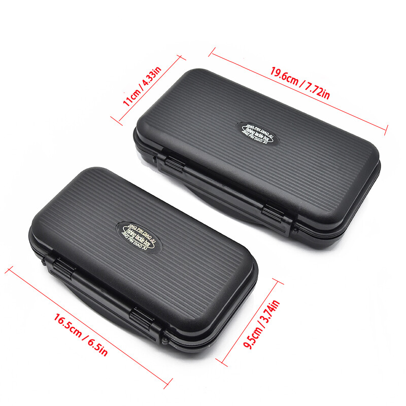 Vodotesná muškárska krabička, čierna, návnada, rybárske háčiky, krabička z ABS plastu, rybárske príslušenstvo, úložný box na rybárske potreby