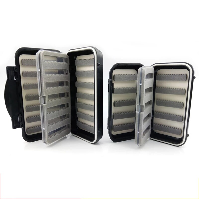 Vodotesná muškárska krabička, čierna, návnada, rybárske háčiky, krabička z ABS plastu, rybárske príslušenstvo, úložný box na rybárske potreby