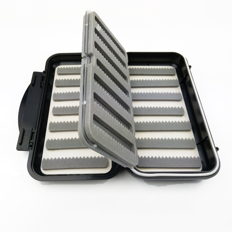 Vodotesná muškárska krabička, čierna, návnada, rybárske háčiky, krabička z ABS plastu, rybárske príslušenstvo, úložný box na rybárske potreby