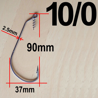 20 komada Wide Gap Worm Ribolovne udice Jig Crank Big Bass Hook Crni visokougljični čelični Crank Bodljikava udica za mekani mamac za ribolov