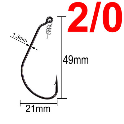 20 komada Wide Gap Worm Ribolovne udice Jig Crank Big Bass Hook Crni visokougljični čelični Crank Bodljikava udica za mekani mamac za ribolov