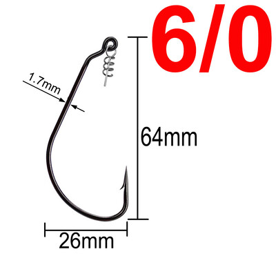 20 komada Wide Gap Worm Ribolovne udice Jig Crank Big Bass Hook Crni visokougljični čelični Crank Bodljikava udica za mekani mamac za ribolov