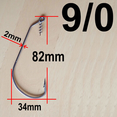20 komada Wide Gap Worm Ribolovne udice Jig Crank Big Bass Hook Crni visokougljični čelični Crank Bodljikava udica za mekani mamac za ribolov