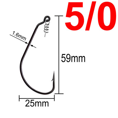 20 komada Wide Gap Worm Ribolovne udice Jig Crank Big Bass Hook Crni visokougljični čelični Crank Bodljikava udica za mekani mamac za ribolov