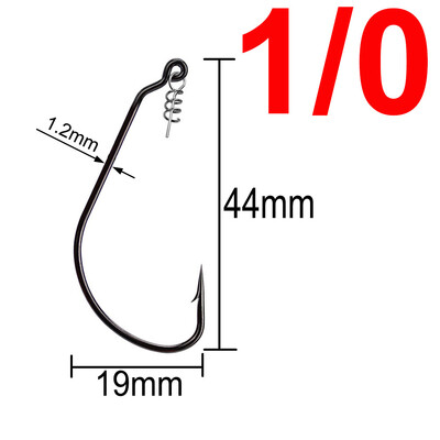 20 komada Wide Gap Worm Ribolovne udice Jig Crank Big Bass Hook Crni visokougljični čelični Crank Bodljikava udica za mekani mamac za ribolov