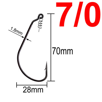 20 komada Wide Gap Worm Ribolovne udice Jig Crank Big Bass Hook Crni visokougljični čelični Crank Bodljikava udica za mekani mamac za ribolov