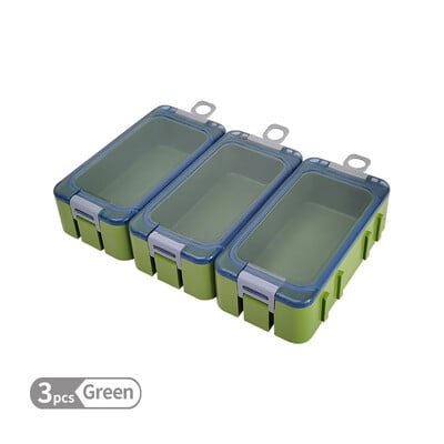 Cutie de accesorii de pescuit 3 buc. Mini cutie de depozitare din plastic, container pentru cârlig, compartimente pentru momeală, organizator, cutie pentru instrumente pentru crap, cu luminoasă
