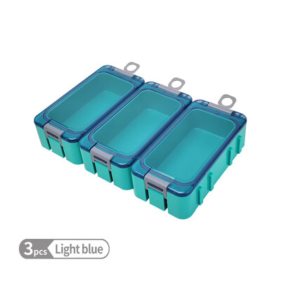 Cutie de accesorii de pescuit 3 buc. Mini cutie de depozitare din plastic, container pentru cârlig, compartimente pentru momeală, organizator, cutie pentru instrumente pentru crap, cu luminoasă