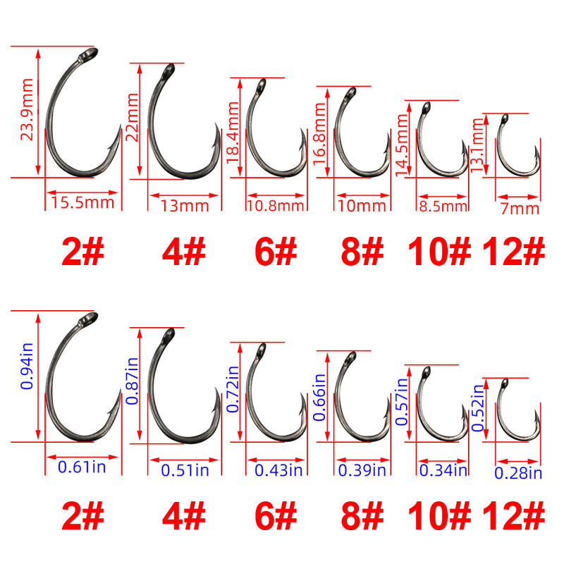 Hirisi 50 komada premaza s bodljikavim udicama od nehrđajućeg čelika s visokim udjelom ugljika Paket udica za pecanje šarana s maloprodajnom originalnom kutijom 8011