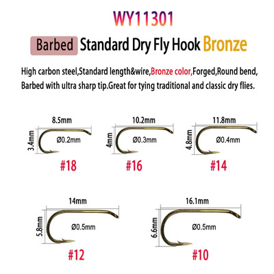 Vampfly 50 buc/pachet Cârlig de legare a muștelor pentru pescuit cu ghimpat și fără ghimpate Nimfe Pupa Ouă Mușcă uscată Mușcă umedă Cârlig unghi de 60° Jig Nimfă