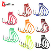 Lionriver didelio anglies plieno spygliuota aštuonių kabliukai šamų ešerių snapper tunams sūraus vandens reikmenys muselinei žvejybai