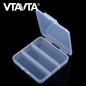 VTAVTA Fishing Lure Tackle Box 3 θέσεων Θήκη αποθήκευσης δοχείου Διαφανή εργαλεία υψηλής αντοχής Πλαστικά αξεσουάρ ψαρέματος