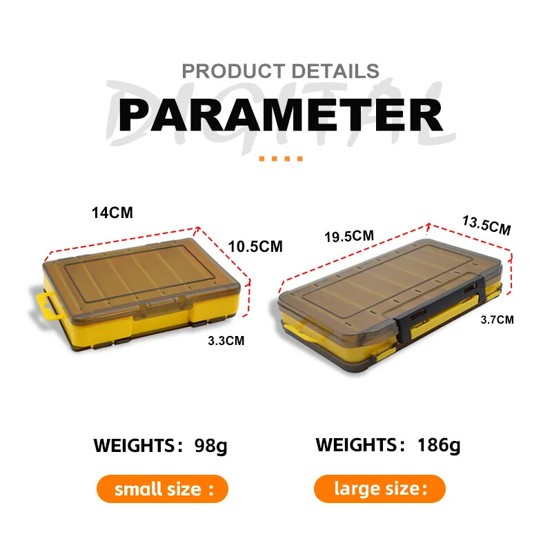 Vodootporna kutija za pribor za pecanje, Kutije za organizatore mamaca za pohranu udica za ribu, dvoslojni spremnik, prijenosna torbica Alat za kovčeg