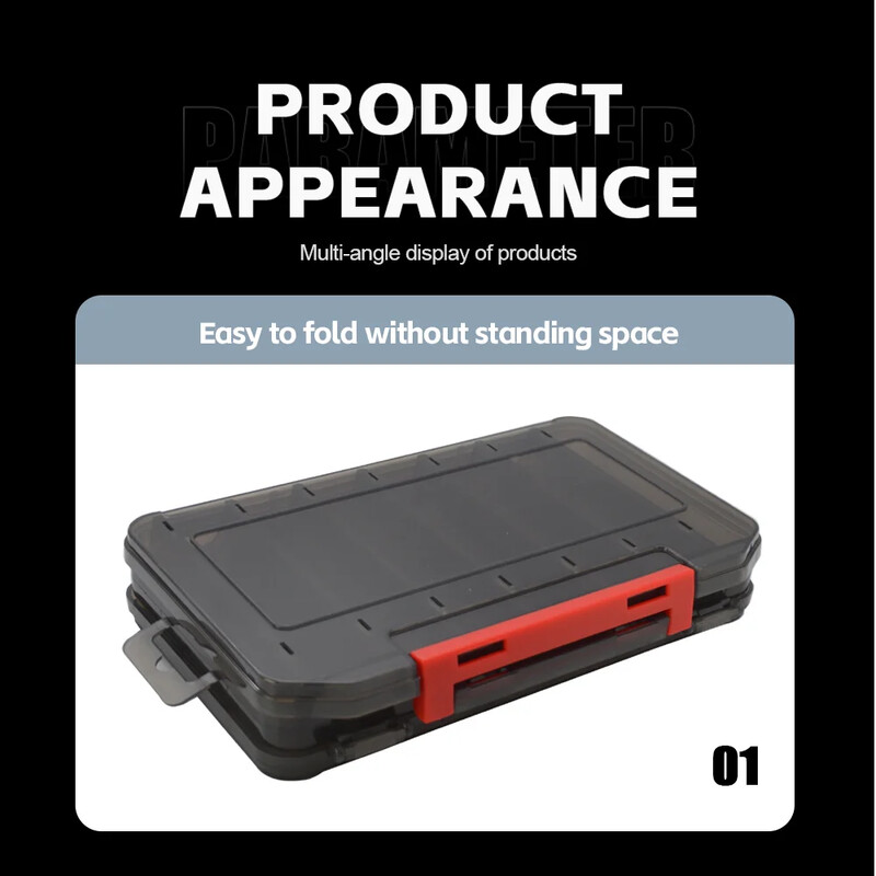 Vodootporna kutija za pribor za pecanje, Kutije za organizatore mamaca za pohranu udica za ribu, dvoslojni spremnik, prijenosna torbica Alat za kovčeg