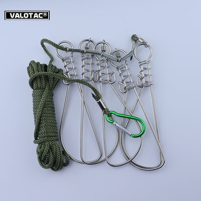 5-metrová šnúrka na krk Kukan Carp Fishing Accessories Nerezová oceľ Sea River Fish Lock Lock Lock Outdoor Sport Fishing Guide