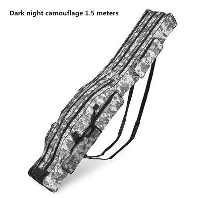 1,2 m/1,5 m trojvrstvová skladacia taška na morský rybolov s veľkým bruchom, taška na rybársky prút s dvojitým ramenom, sada náradia na vonkajšie skladovanie