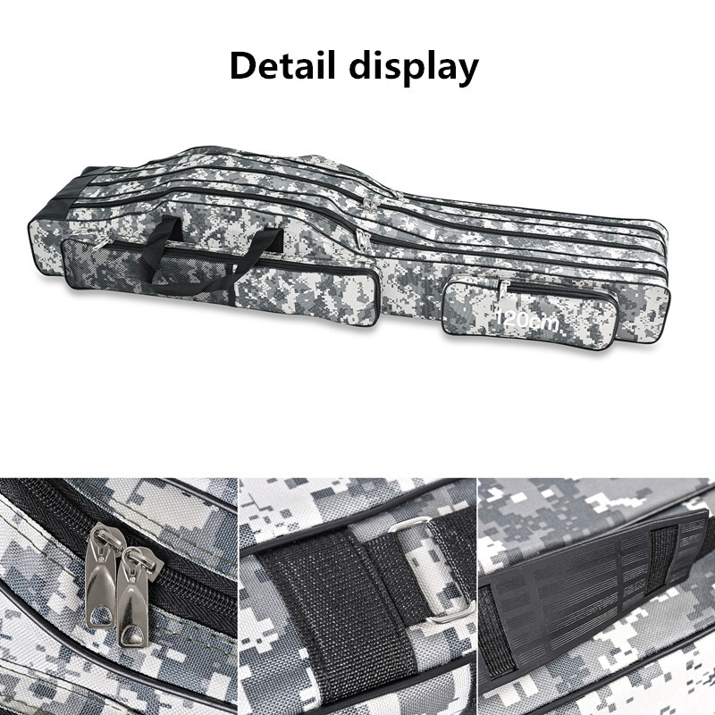 1,2 m/1,5 m trojvrstvová skladacia taška na morský rybolov s veľkým bruchom, taška na rybársky prút s dvojitým ramenom, sada náradia na vonkajšie skladovanie