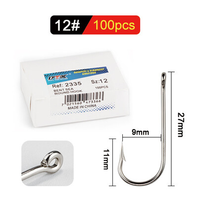 FTK 10#-20# 100kom/kutija savijena morska okrugla udica 2335 nikal velike prstenaste udice iz Norveške za jigging šaranske udice za pecanje