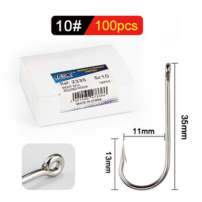 FTK 10#-20# 100kom/kutija savijena morska okrugla udica 2335 nikal velike prstenaste udice iz Norveške za jigging šaranske udice za pecanje