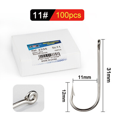 FTK 10#-20# 100kom/kutija savijena morska okrugla udica 2335 nikal velike prstenaste udice iz Norveške za jigging šaranske udice za pecanje