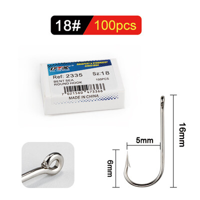 FTK 10#-20# 100kom/kutija savijena morska okrugla udica 2335 nikal velike prstenaste udice iz Norveške za jigging šaranske udice za pecanje