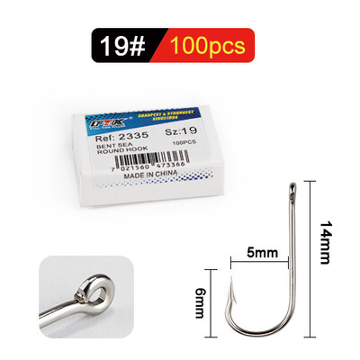 FTK 10#-20# 100kom/kutija savijena morska okrugla udica 2335 nikal velike prstenaste udice iz Norveške za jigging šaranske udice za pecanje