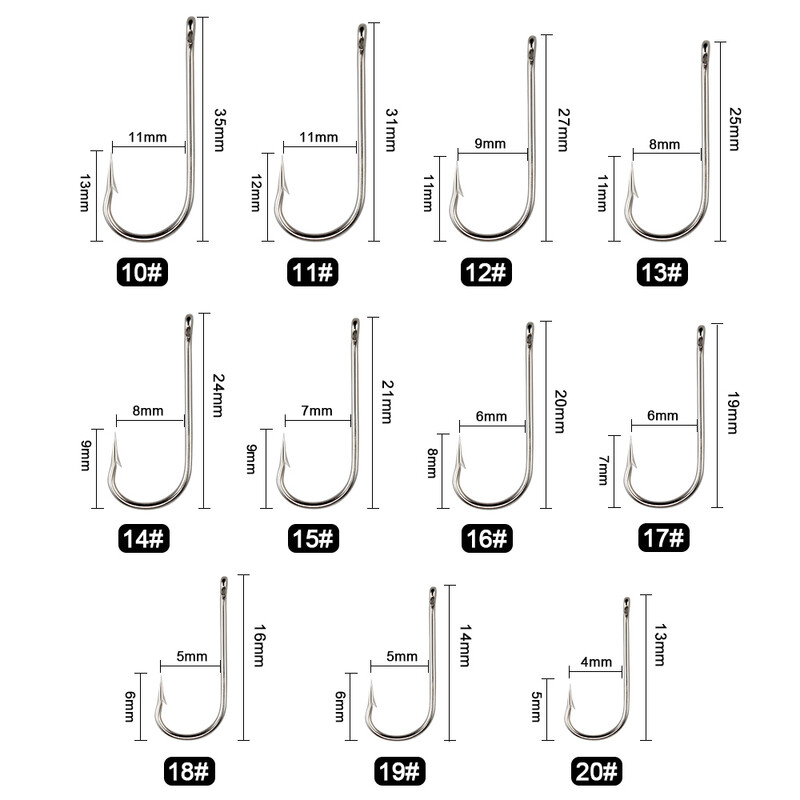 FTK 10#-20# 100kom/kutija savijena morska okrugla udica 2335 nikal velike prstenaste udice iz Norveške za jigging šaranske udice za pecanje