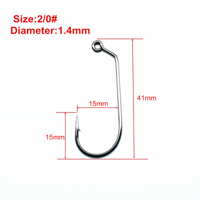 Udica za pecanje s dugom ručkom od 50 kom. Udica s radilicom za offset udicu s mekim crvom