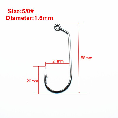 Udica za pecanje s dugom ručkom od 50 kom. Udica s radilicom za offset udicu s mekim crvom