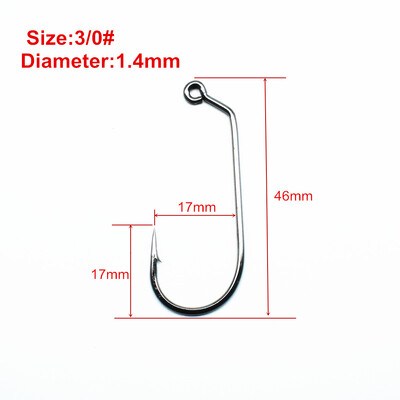 Udica za pecanje s dugom ručkom od 50 kom. Udica s radilicom za offset udicu s mekim crvom