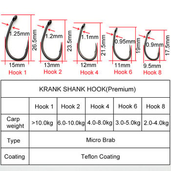 20PCS/Lot Риболов на шаран PTFE покритие бодливи куки Япония Качество на марката chod hair rigs куки за състезание Аксесоар