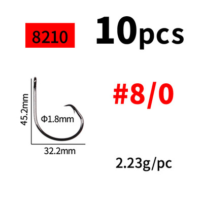 Elllv 8/0 - 14/0 3X jaka kružna udica sa slanom vodom, otporna na koroziju, velika ribolovna udica za Snapper Tuna Shark