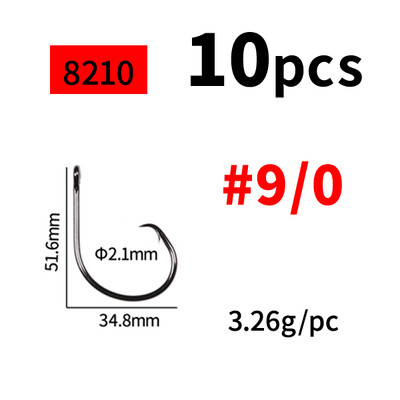 Elllv 8/0 - 14/0 3X jaka kružna udica sa slanom vodom, otporna na koroziju, velika ribolovna udica za Snapper Tuna Shark