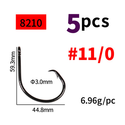 Elllv 8/0 - 14/0 3X jaka kružna udica sa slanom vodom, otporna na koroziju, velika ribolovna udica za Snapper Tuna Shark