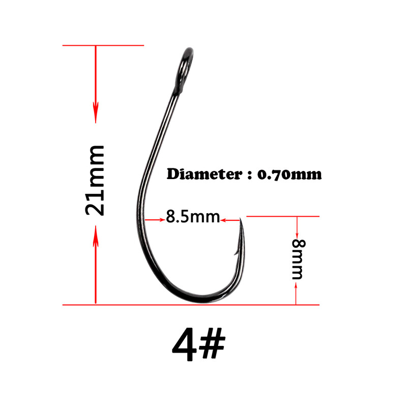 Ribolovna udica od čelika s visokim udjelom ugljika Udica za šarane Jednostruke udice za mamac s prstenastim udicama za žličare za mamce i udice bez bodlji Anzuelos 100 kom