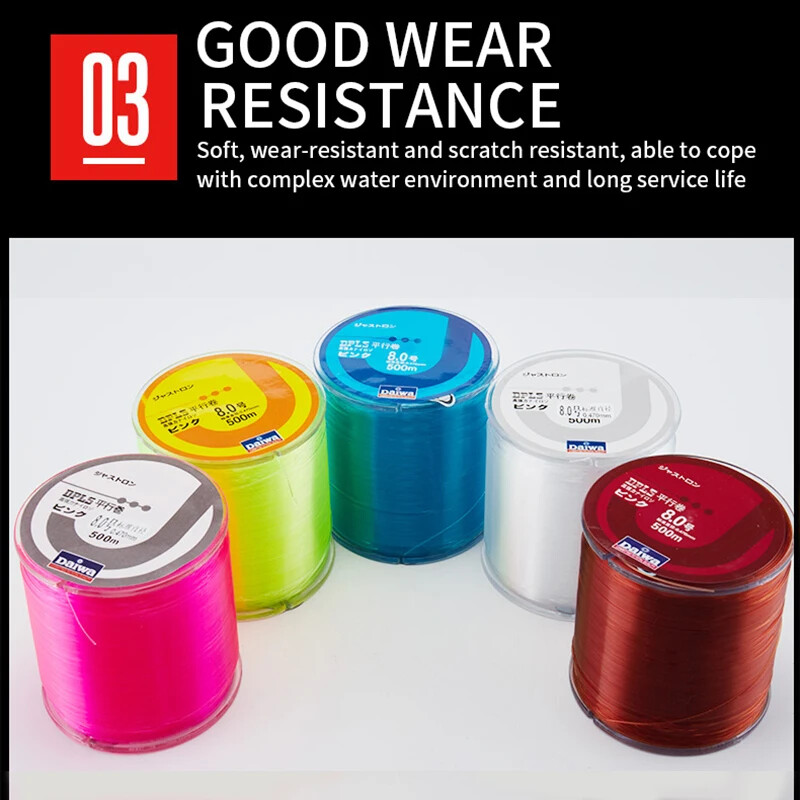 500m najlonska struna za pecanje 2-35LB super jaka japanska monofilamentna s fluorougljičnim premazom Pribor za morski ribolov šarana