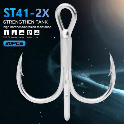 PRO BEROS 20 бр./лот Super Sharp ORIGIN Hook Treble Fishing Hooks 82MN 14#-3/0# Високовъглеродна стомана peche anzol Pesca Fish Tackle