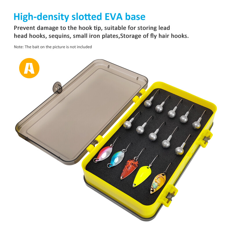 Žvejybos dėžė Daugiafunkcinė dvipusė nešiojama kempinė, muselių masalų konteineris Jig galvutė kabliukas laikymo jauko dėklo priedų dėžutė
