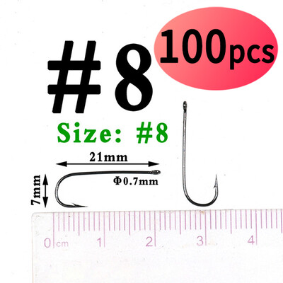 Elllv 100 komada #16 - #4/0 Aberdeen Long Shank Fine Wire Fishhook Udice za slanovodni slatkovodni ribolov Sabiki Rig Streamer Fly Hooks