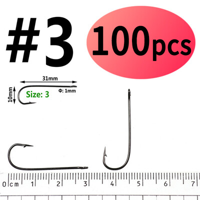 Elllv 100 komada #16 - #4/0 Aberdeen Long Shank Fine Wire Fishhook Udice za slanovodni slatkovodni ribolov Sabiki Rig Streamer Fly Hooks