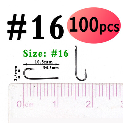 Elllv 100 komada #16 - #4/0 Aberdeen Long Shank Fine Wire Fishhook Udice za slanovodni slatkovodni ribolov Sabiki Rig Streamer Fly Hooks